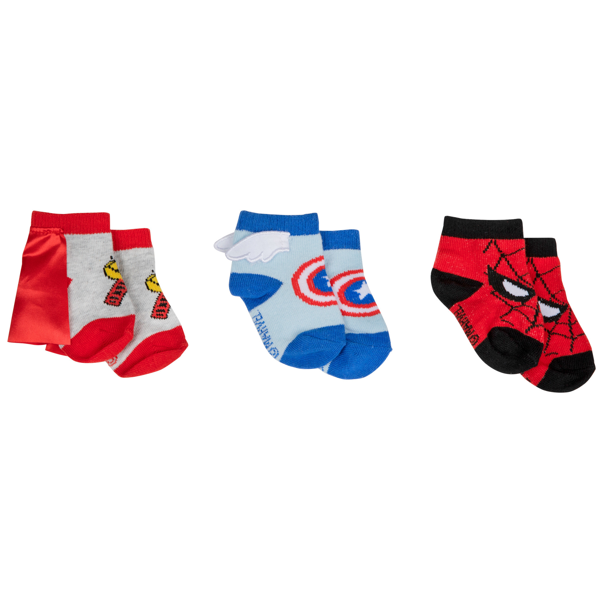 Marvel Hero Logo Sock Booties 3-Pack